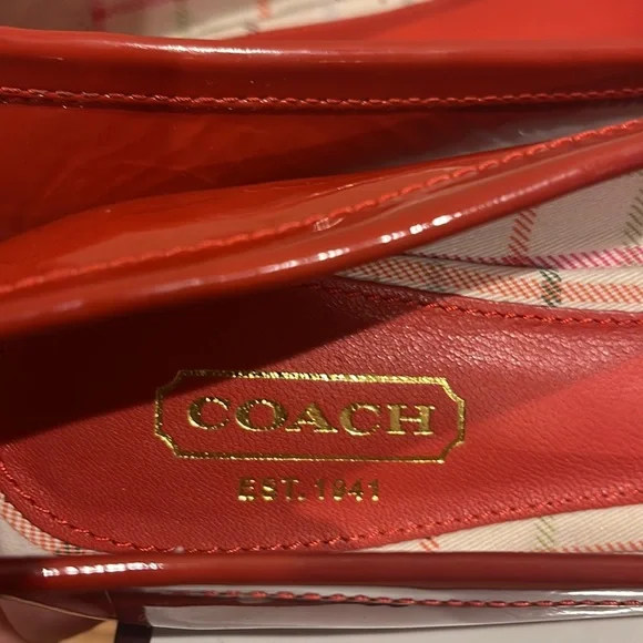 COACH Orchid Geranium Soft Patent Leather Loafers - Picture 6 of 9